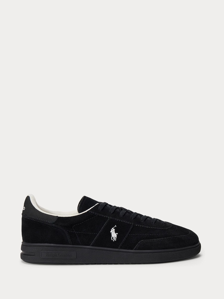 Polo Ralph Lauren Black Bedford Leather Suede Trainers - Image 1 of 4