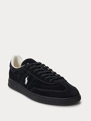 Polo Ralph Lauren Black Bedford Leather Suede Trainers - Image 2 of 4