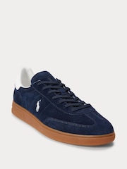 Polo Ralph Lauren Blue Bedford Leather Suede Trainers - Image 2 of 4