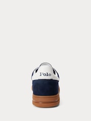Polo Ralph Lauren Blue Bedford Leather Suede Trainers - Image 3 of 4