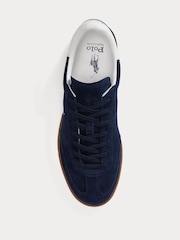Polo Ralph Lauren Blue Bedford Leather Suede Trainers - Image 4 of 4