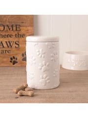 Widdop White Paw Prints Treat Jar - Image 1 of 3