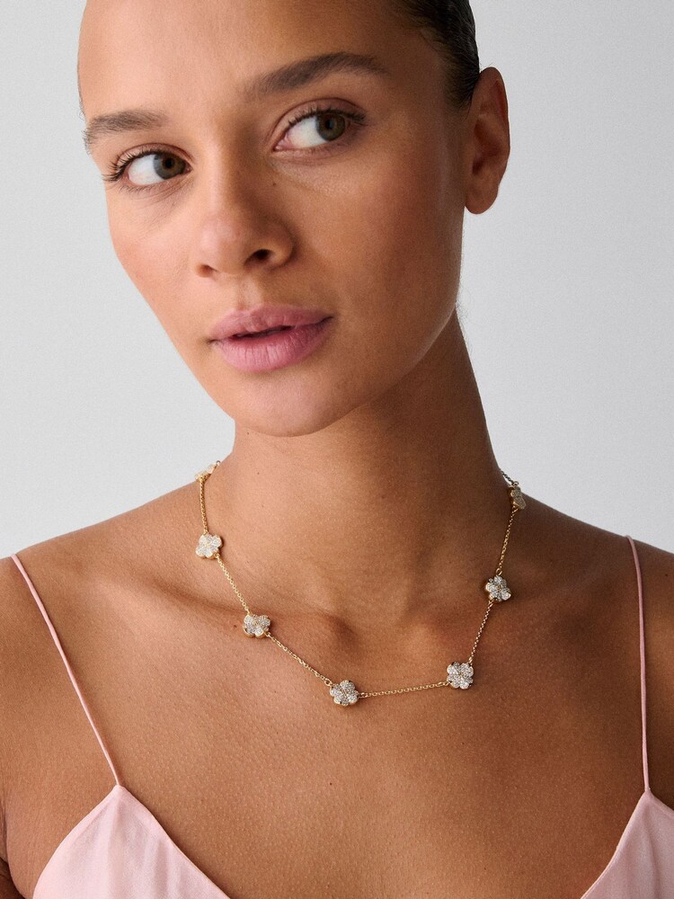 Kate Spade Gold Tone Pave Scatter Necklace - Image 3 of 3