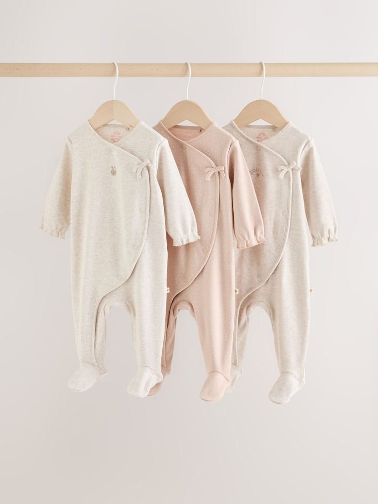 Neutral Bunny Wrap Baby Sleepsuit 3 Pack (0-2yrs) - Image 1 of 14 Neutral Bunny Wrap Baby Sleepsuit 3 Pack (0-2yrs) - Image 1 of 14