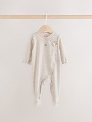 Neutral Bunny Wrap Baby Sleepsuit 3 Pack (0-2yrs) - Image 5 of 14