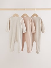 Neutral Bunny Wrap Baby Sleepsuit 3 Pack (0-2yrs) - Image 8 of 14