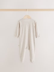 Neutral Bunny Wrap Baby Sleepsuit 3 Pack (0-2yrs) - Image 9 of 14