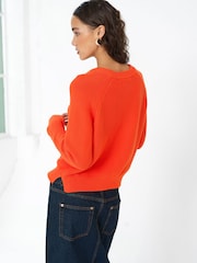 French Connection Orange Lily Mozart Long Sleeve Knit Jumper - Image 2 of 5