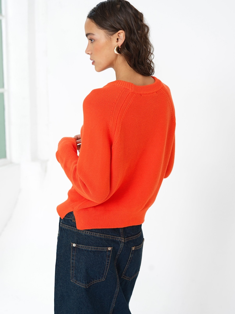 French Connection Orange Lily Mozart Long Sleeve Knit Jumper - Image 2 of 5