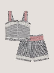 Monsoon Black Gingham Shirred Tank & Shorts Set - Image 1 of 3