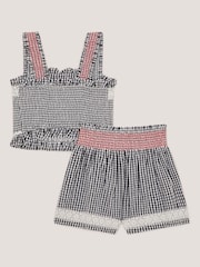 Monsoon Black Gingham Shirred Tank & Shorts Set - Image 2 of 3