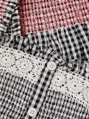 Monsoon Black Gingham Shirred Tank & Shorts Set - Image 3 of 3