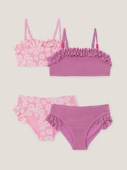 Monsoon Pink Seersucker & Floral Bikinis Set 2 Pack - Image 2 of 3