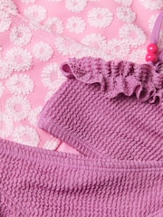 Monsoon Pink Seersucker & Floral Bikinis Set 2 Pack - Image 3 of 3