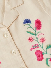 Monsoon White Floral Embroidered Shirt & Trousers Set - Image 4 of 4