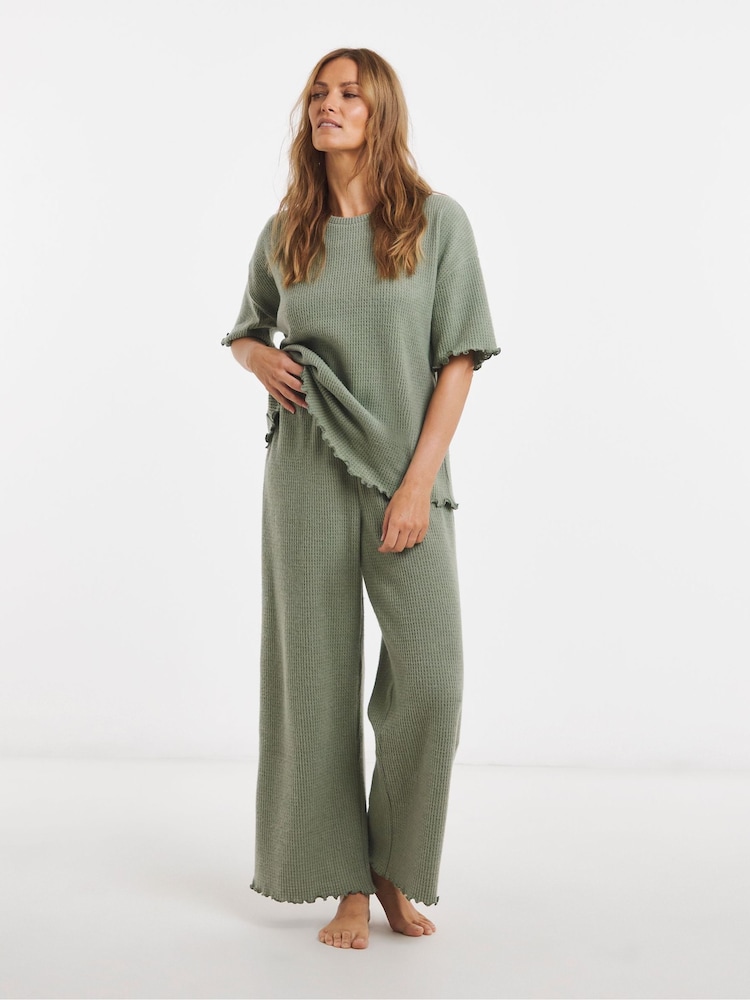 Simply Be Green Waffle Lounge Set - Image 1 of 4