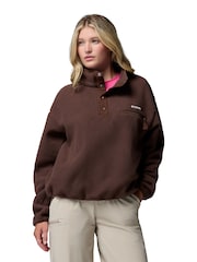 Helvetia II Cropped Half Snap Brown Fleece - Image 1 of 5