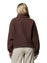 Helvetia II Cropped Half Snap Brown Fleece - Image 2 of 5