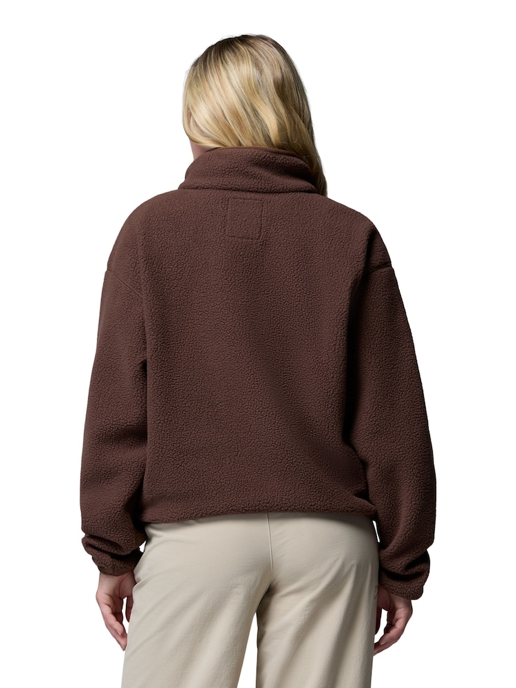 Helvetia II Cropped Half Snap Brown Fleece - Image 2 of 5