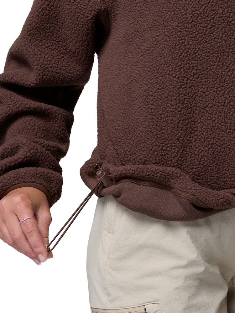 Helvetia II Cropped Half Snap Brown Fleece - Image 5 of 5