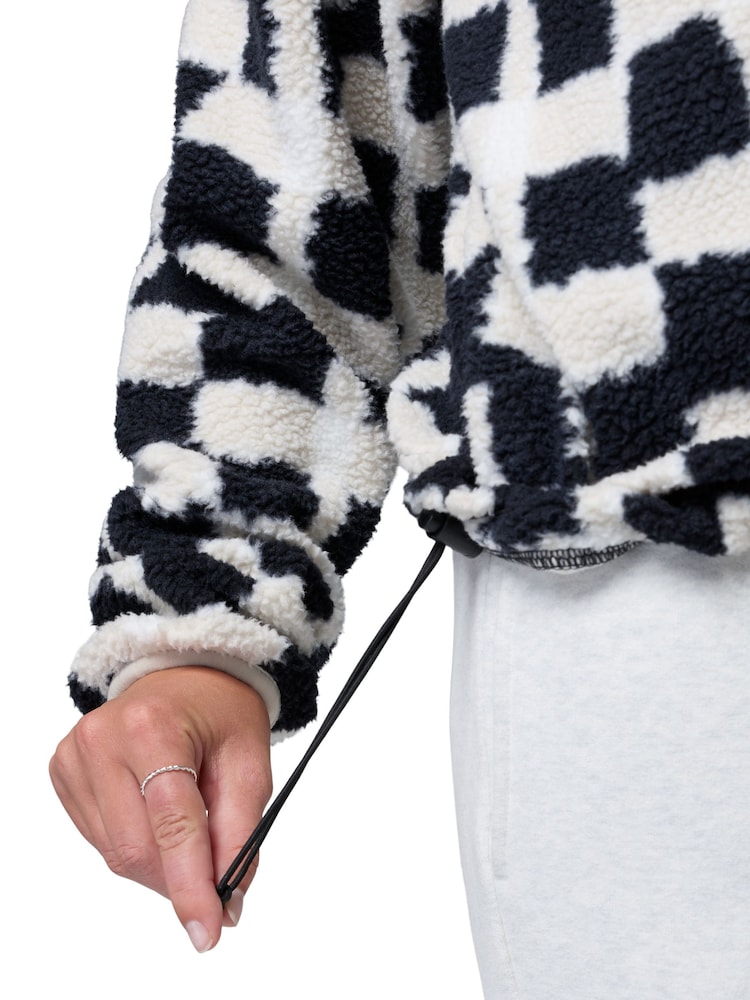Helvetia II Printed Cropped Half Snap Black Fleece - Image 5 of 5