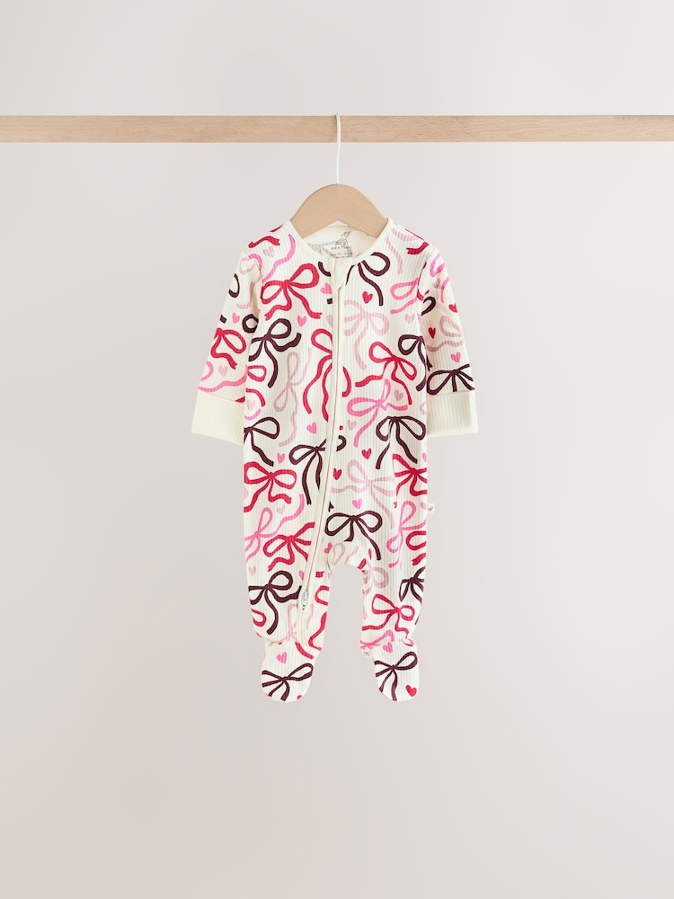 Berry Bow Two Way Zip Baby Sleepsuits 4 Pack (0mths-3yrs) - Image 2 of 13 Berry Bow Two Way Zip Baby Sleepsuits 4 Pack (0mths-3yrs) - Image 2 of 13
