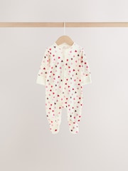 Berry Bow Two Way Zip Baby Sleepsuits 4 Pack (0mths-3yrs) - Image 4 of 13