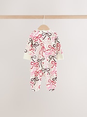 Berry Bow Two Way Zip Baby Sleepsuits 4 Pack (0mths-3yrs) - Image 7 of 13