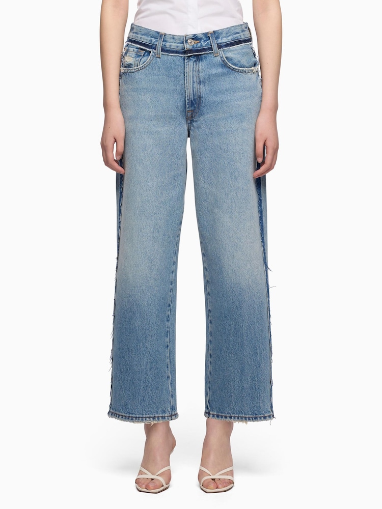 7 For All Mankind Saphire Dust Stovepipe Straight Saphire Dust Ankle Jeans - Image 1 of 6