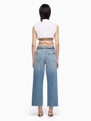 7 For All Mankind Saphire Dust Stovepipe Straight Saphire Dust Ankle Jeans - Image 2 of 6