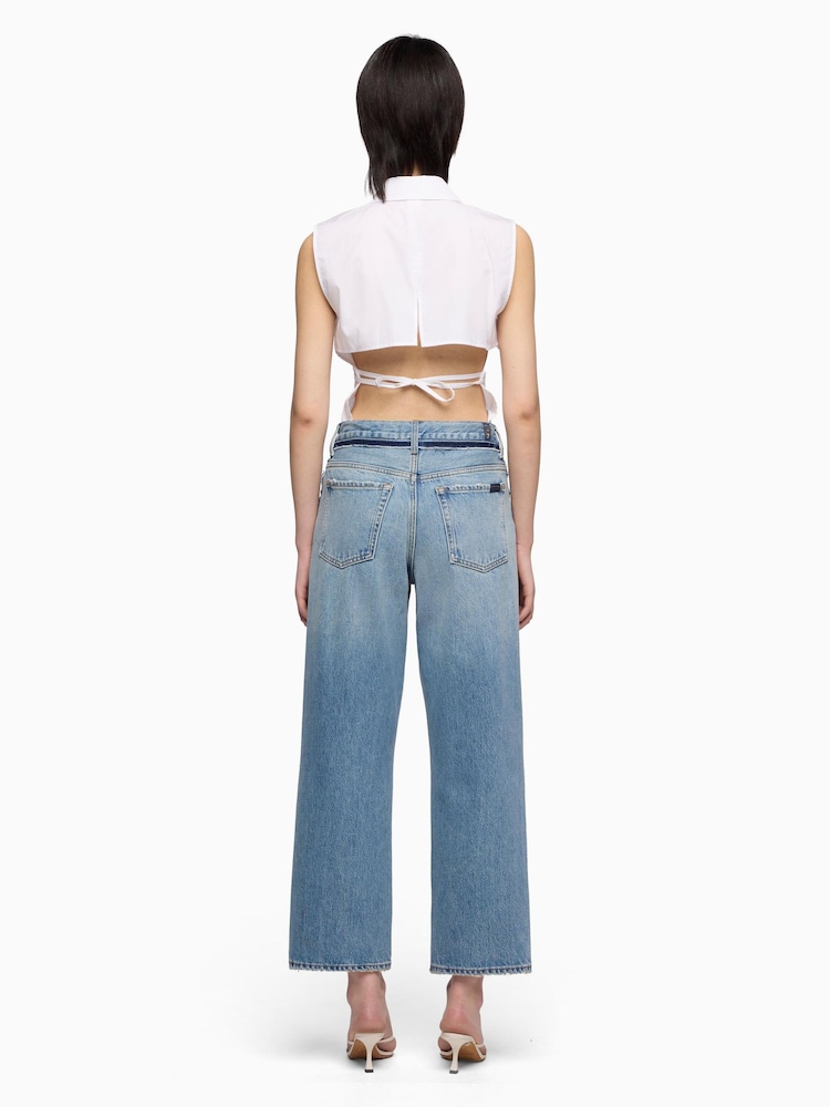 7 For All Mankind Saphire Dust Stovepipe Straight Saphire Dust Ankle Jeans - Image 2 of 6