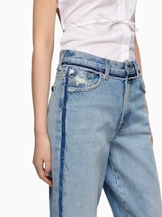 7 For All Mankind Saphire Dust Stovepipe Straight Saphire Dust Ankle Jeans - Image 3 of 6