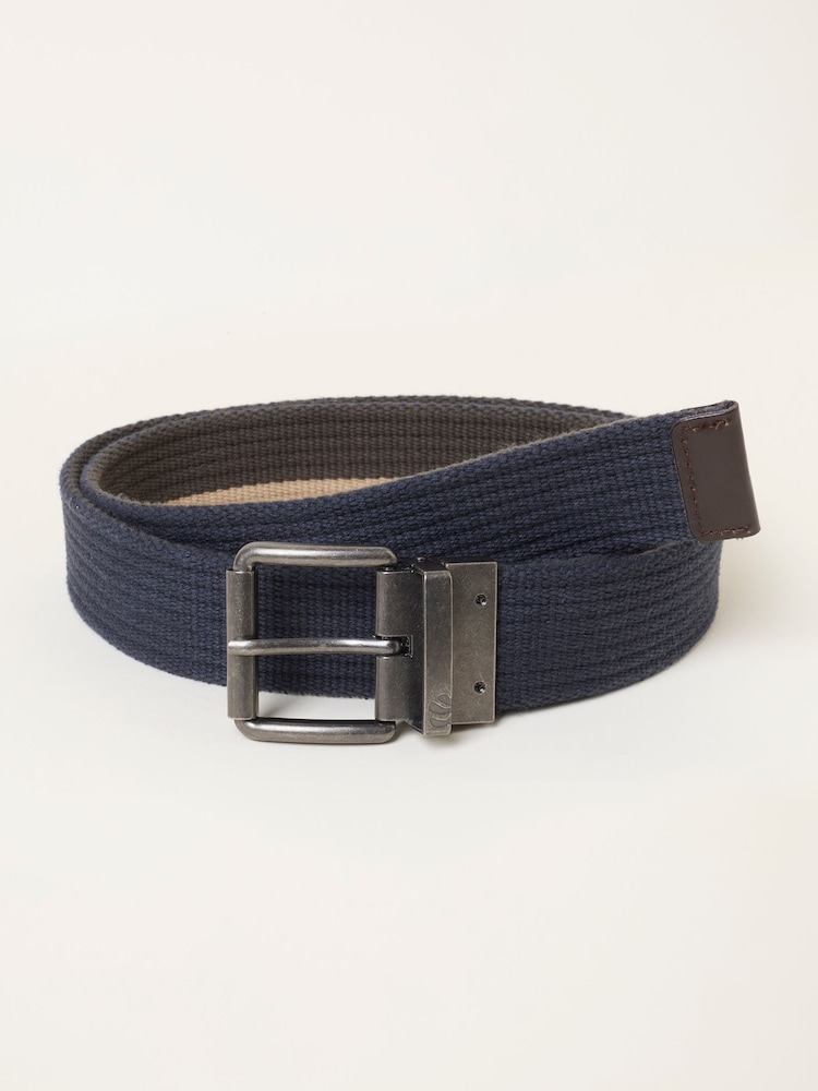 FatFace Navy Reversible Webbing Belt - Image 3 of 3