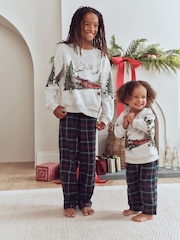 Grey/Navy Winter Scene Check Bottoms - Christmas Matching Family Pyjamas (9mths-16yrs) - Bild 1 von 6