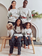 Grey/Navy Winter Scene Check Bottoms - Christmas Matching Family Pyjamas (9mths-16yrs) - Bild 3 von 6