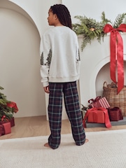 Grey/Navy Winter Scene Check Bottoms - Christmas Matching Family Pyjamas (9mths-16yrs) - Bild 4 von 6