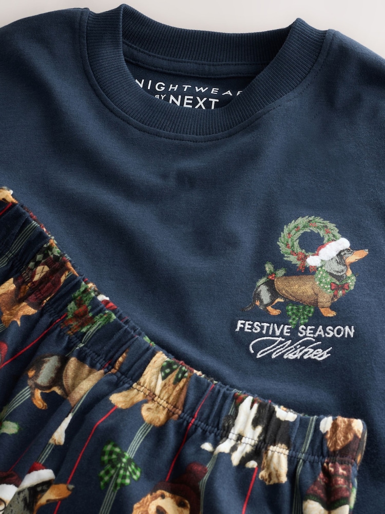 Navy Festive Dogs Matching Family Christmas Pyjamas (9mths-16yrs) - Image 4 of 4