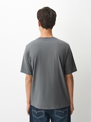 Charcoal Grey Regular Fit Essential Crew Neck Cotton T-Shirt - Image 3 of 7