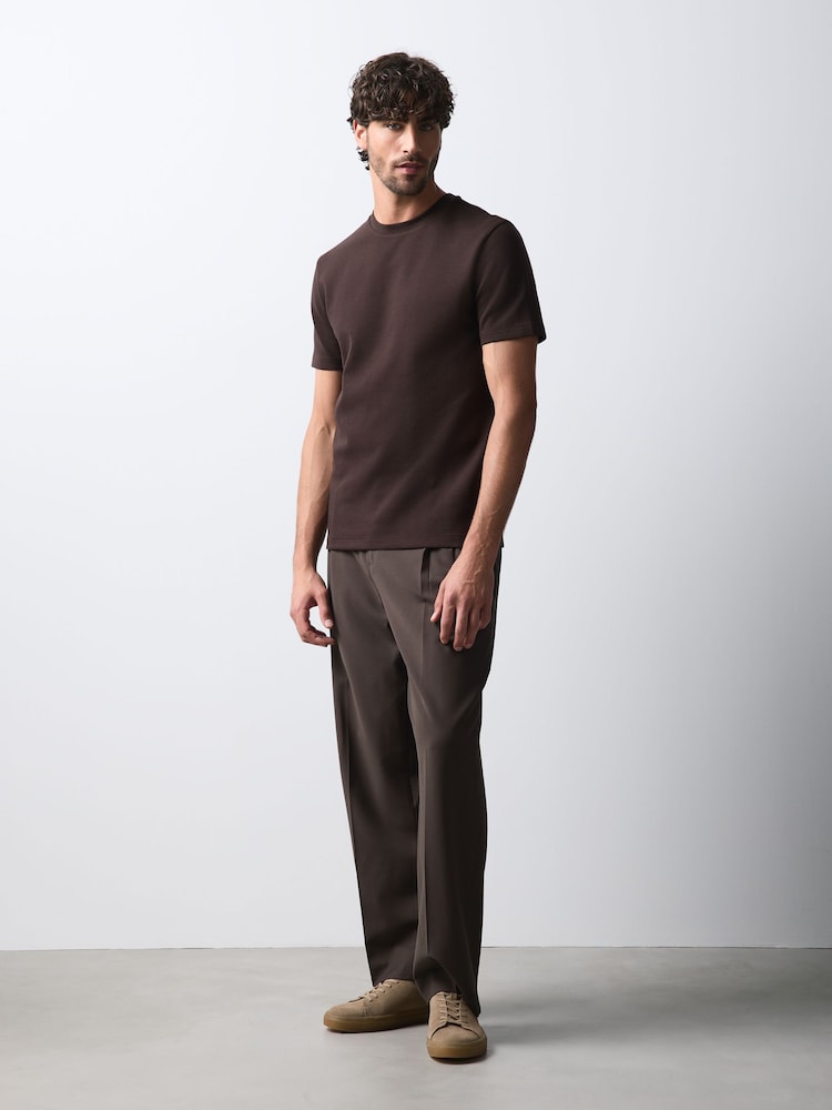 Brown Chocolate Slim Fit Motionflex Soft Heavyweight T-Shirt - Image 2 of 7 Brown Chocolate Slim Fit Motionflex Soft Heavyweight T-Shirt - Image 2 of 7