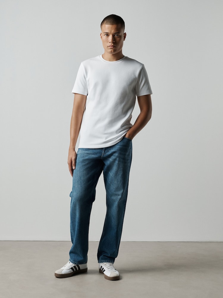 White Slim Fit Motionflex Soft Heavyweight T-Shirt - Image 2 of 7 White Slim Fit Motionflex Soft Heavyweight T-Shirt - Image 2 of 7
