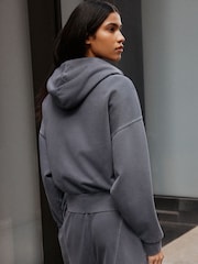 Charcoal Grey Zip Through Hoodie - Image 4 of 5