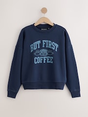 Navy Friends Licence Graphic Sweatshirt - Image 6 of 8