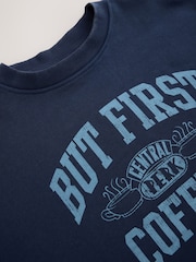 Navy Friends Licence Graphic Sweatshirt - Image 8 of 8