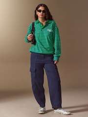 Green Velour Striped Rugby Top - Image 2 of 8