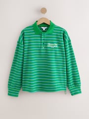 Green Velour Striped Rugby Top - Image 6 of 8