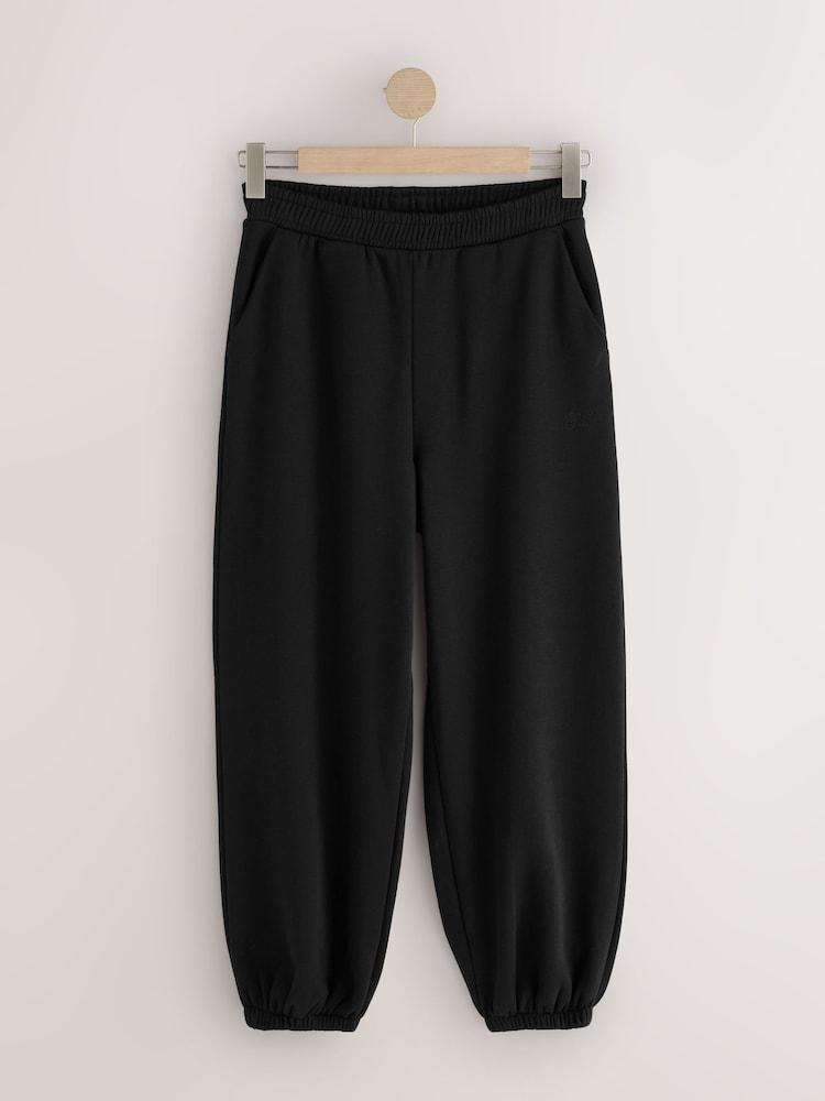 Negru - Pantaloni sport cu baloane și manșete - Imaginea 1 din 3