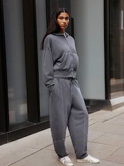 Anthrazitgrau - Barrel Washed Look Joggers - Bild 2 von 6