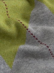 Grey/Green Crew Neck Knit Look Jumper - Image 3 of 3