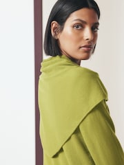 Green Scarf Detail Long Sleeve Knit Look Top - Image 5 of 8