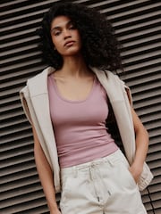Mauve Purple Thick Strap Vest Top - Image 1 of 5